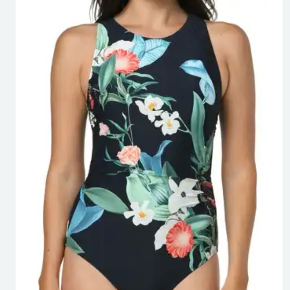 New Jantzen Black and Green One Piece swimsuit